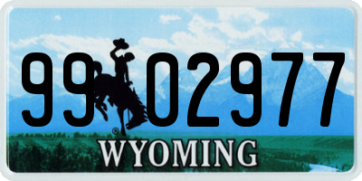WY license plate 9902977