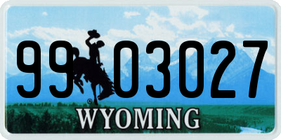 WY license plate 9903027