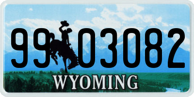 WY license plate 9903082