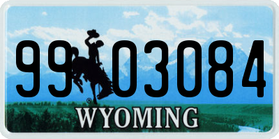 WY license plate 9903084