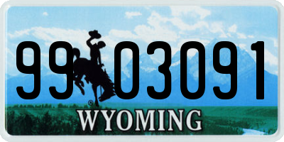 WY license plate 9903091