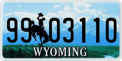 WY license plate 9903110