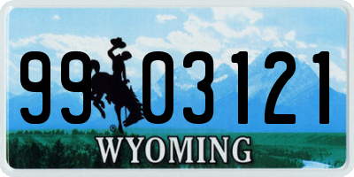WY license plate 9903121