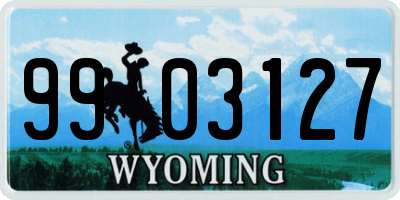 WY license plate 9903127