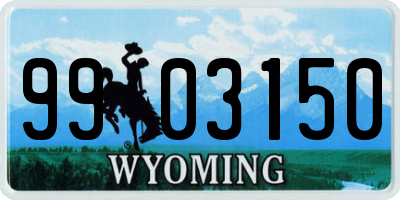 WY license plate 9903150