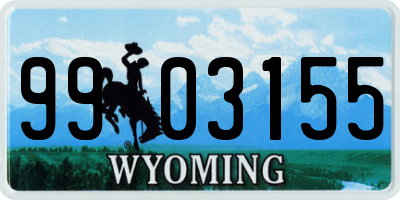 WY license plate 9903155