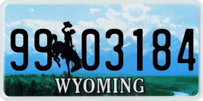WY license plate 9903184