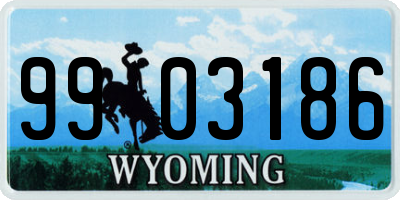 WY license plate 9903186