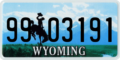 WY license plate 9903191