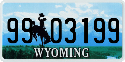 WY license plate 9903199