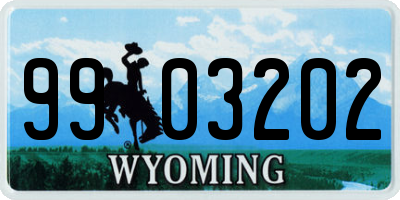 WY license plate 9903202