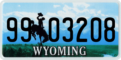 WY license plate 9903208