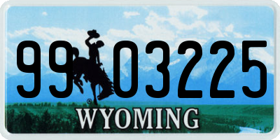 WY license plate 9903225