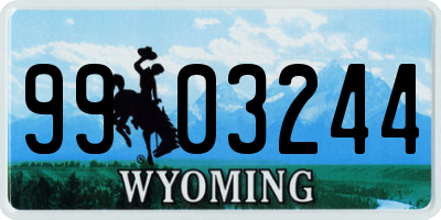 WY license plate 9903244
