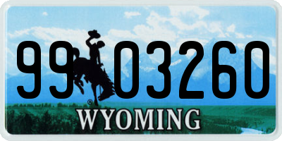 WY license plate 9903260