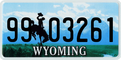WY license plate 9903261