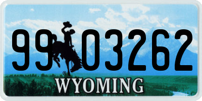 WY license plate 9903262