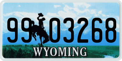 WY license plate 9903268