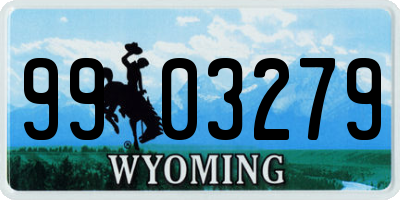 WY license plate 9903279