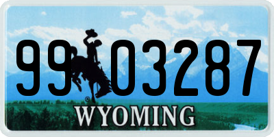 WY license plate 9903287