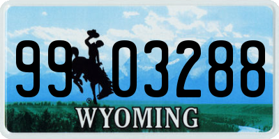 WY license plate 9903288