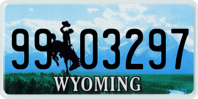 WY license plate 9903297
