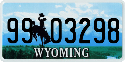 WY license plate 9903298