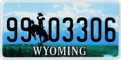 WY license plate 9903306