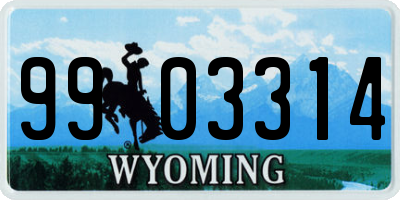 WY license plate 9903314