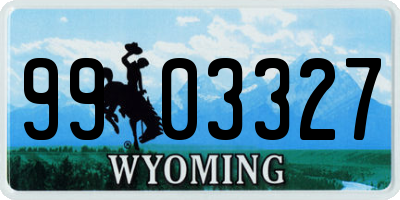 WY license plate 9903327