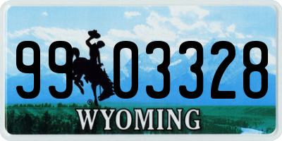 WY license plate 9903328