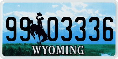 WY license plate 9903336