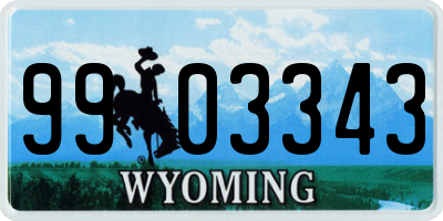 WY license plate 9903343