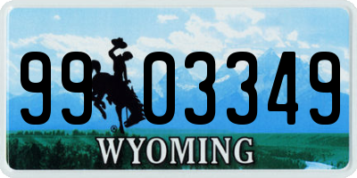 WY license plate 9903349