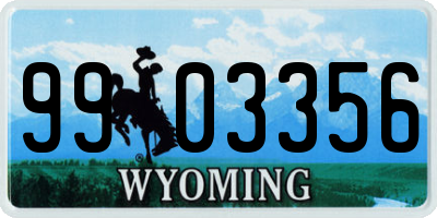 WY license plate 9903356