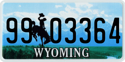 WY license plate 9903364