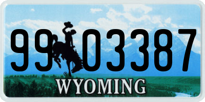WY license plate 9903387