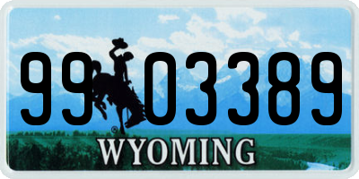 WY license plate 9903389