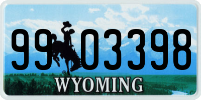 WY license plate 9903398
