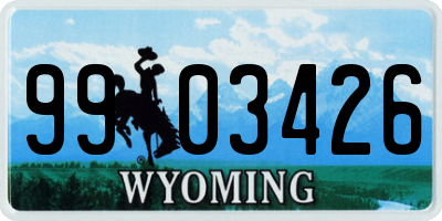 WY license plate 9903426