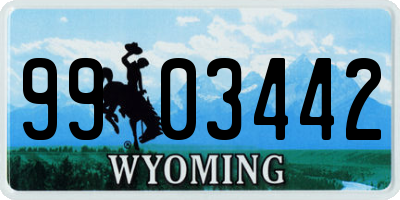 WY license plate 9903442