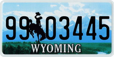 WY license plate 9903445