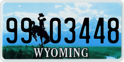 WY license plate 9903448