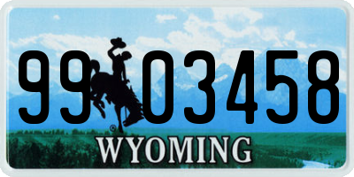 WY license plate 9903458