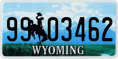 WY license plate 9903462