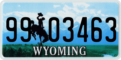 WY license plate 9903463