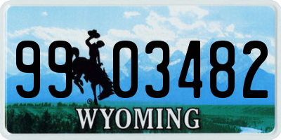 WY license plate 9903482