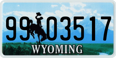 WY license plate 9903517