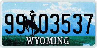 WY license plate 9903537