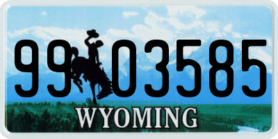 WY license plate 9903585